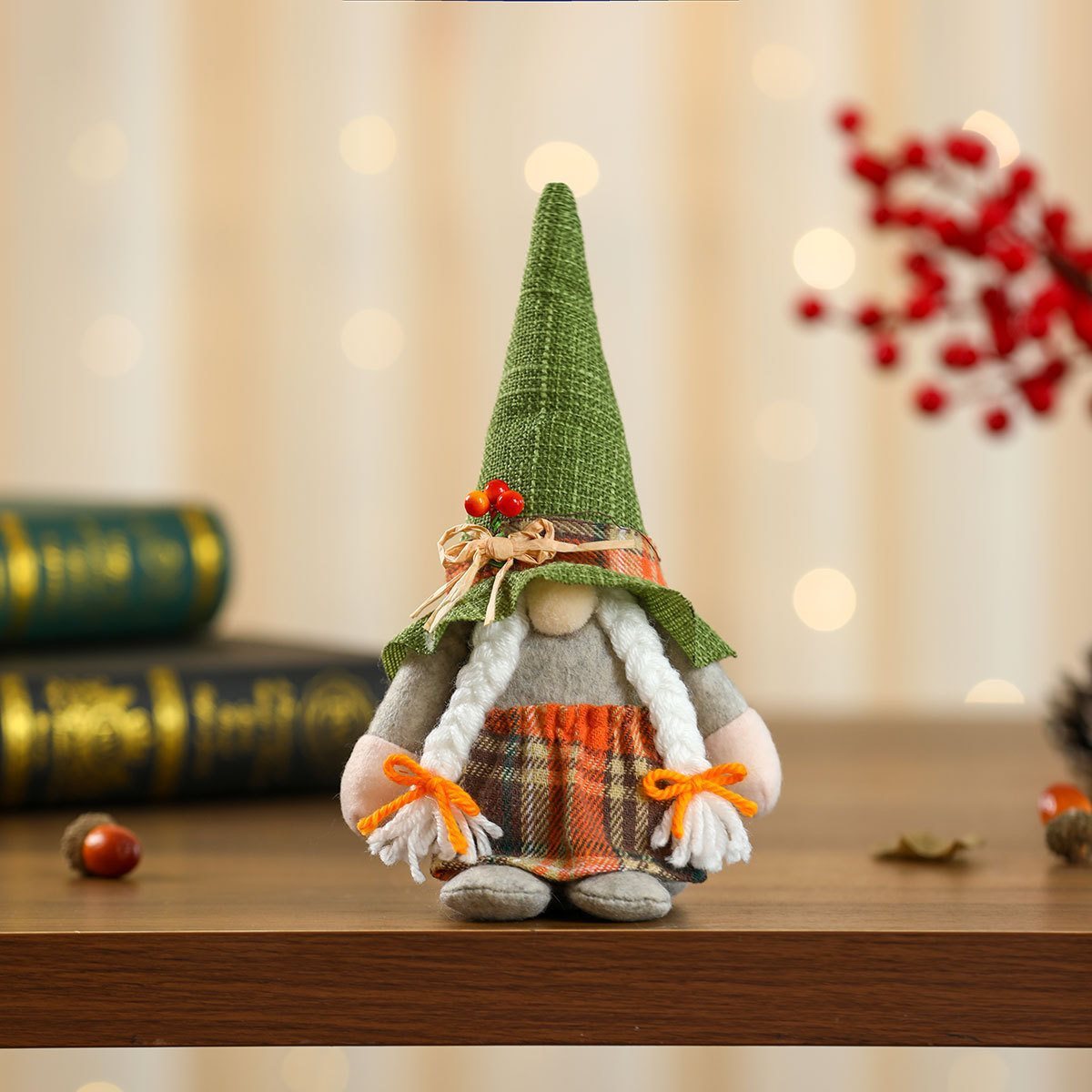 Plush Hat Standing Rudolph Faceless Doll Ornaments Gift-Green