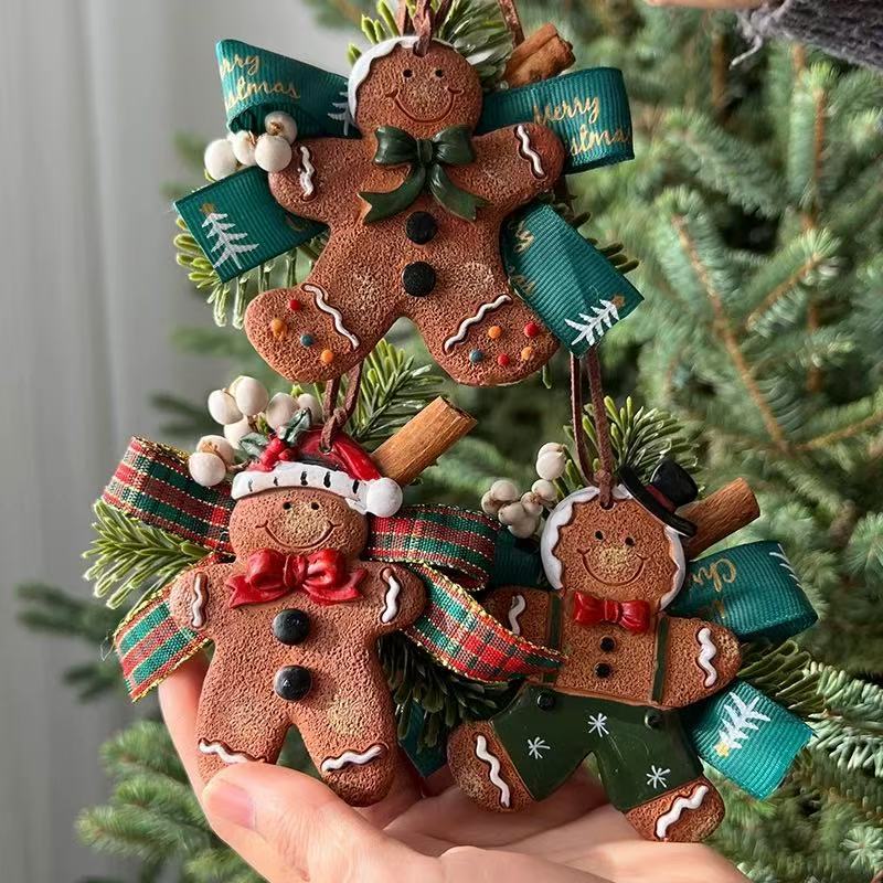 Christmas Tree Gingerbread Man Decor Holiday gifts Bag Charm Keychain