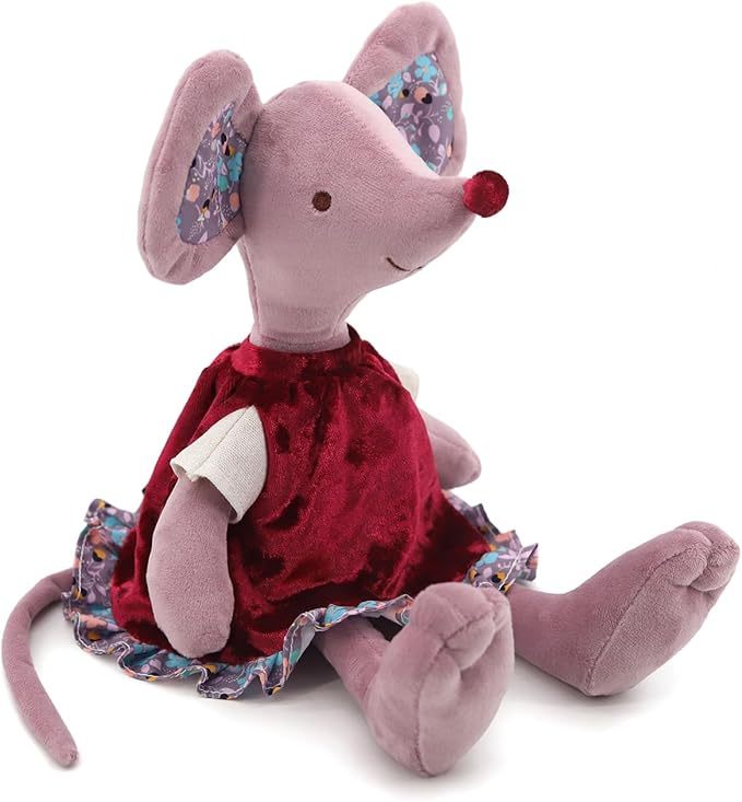 Lovely Dressing Birthday Ballet Mouse Toys Dolls，Plush Soft Stuffed Cute for Toddler Boys and Girls,Red and Clothes are Removable and Washable