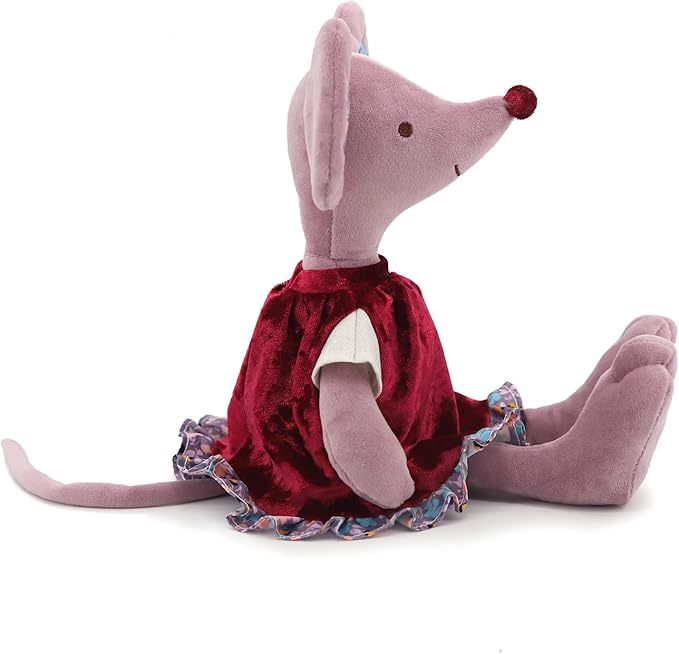 Lovely Dressing Birthday Ballet Mouse Toys Dolls，Plush Soft Stuffed Cute for Toddler Boys and Girls,Red and Clothes are Removable and Washable