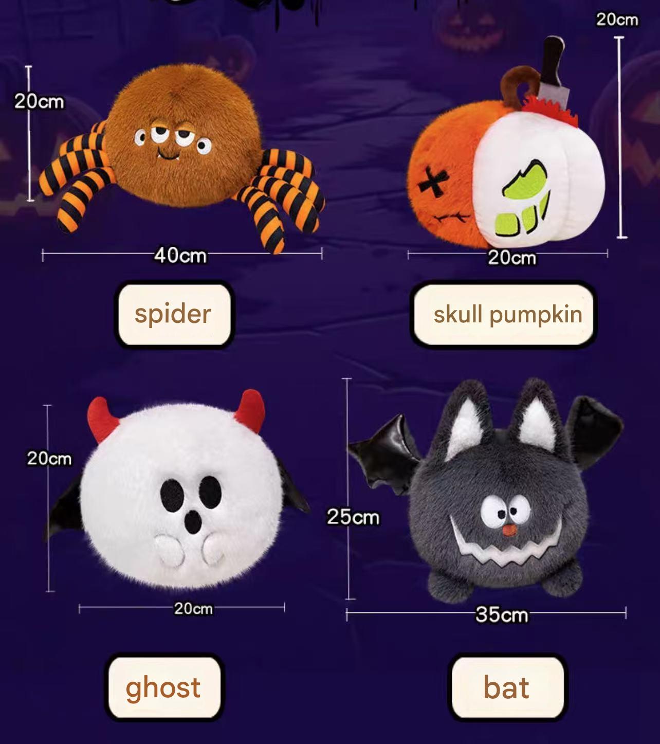 Halloween Gift Funny Plush Bat Spider Skull Pumpkin Ghost Doll Ornaments Unique Gift Ideas