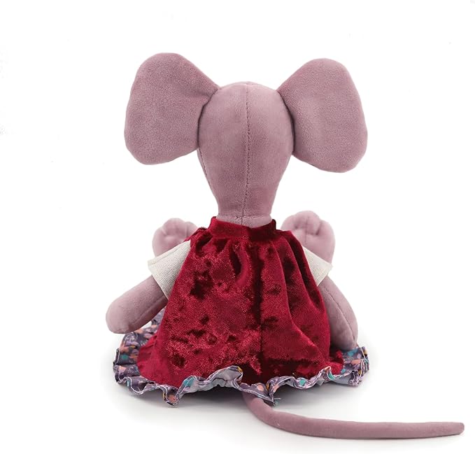 Lovely Dressing Birthday Ballet Mouse Toys Dolls，Plush Soft Stuffed Cute for Toddler Boys and Girls,Red and Clothes are Removable and Washable