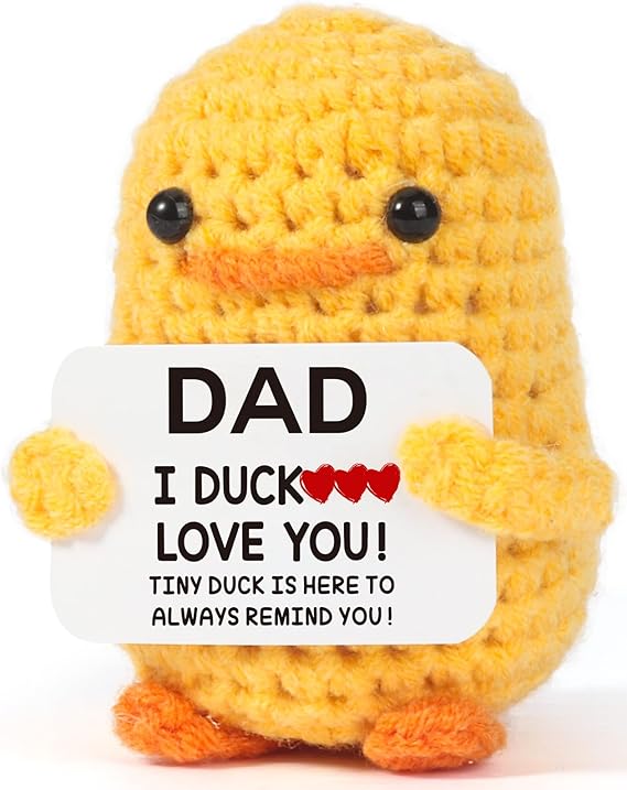 I Duck Love You Dad/Mom Handmade Crochet Funny Plush Figure Toys Cool Cute Small Duck Unique Presents