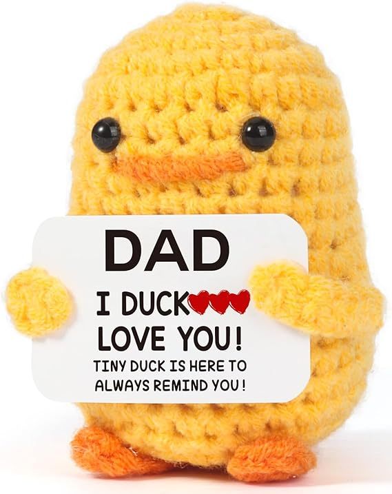 I Duck Love You Dad/Mom Handmade Crochet Funny Plush Figure Toys Cool Cute Small Duck Unique Presents