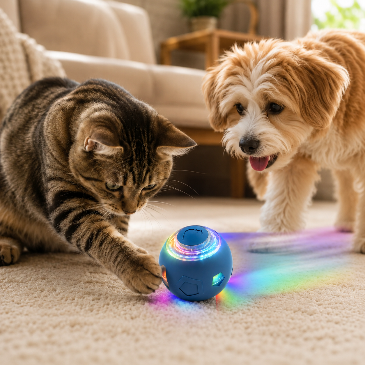 Smart Interactive Dog Toys - Auto Bouncing & Rolling Ball, 3 Interactive Modes