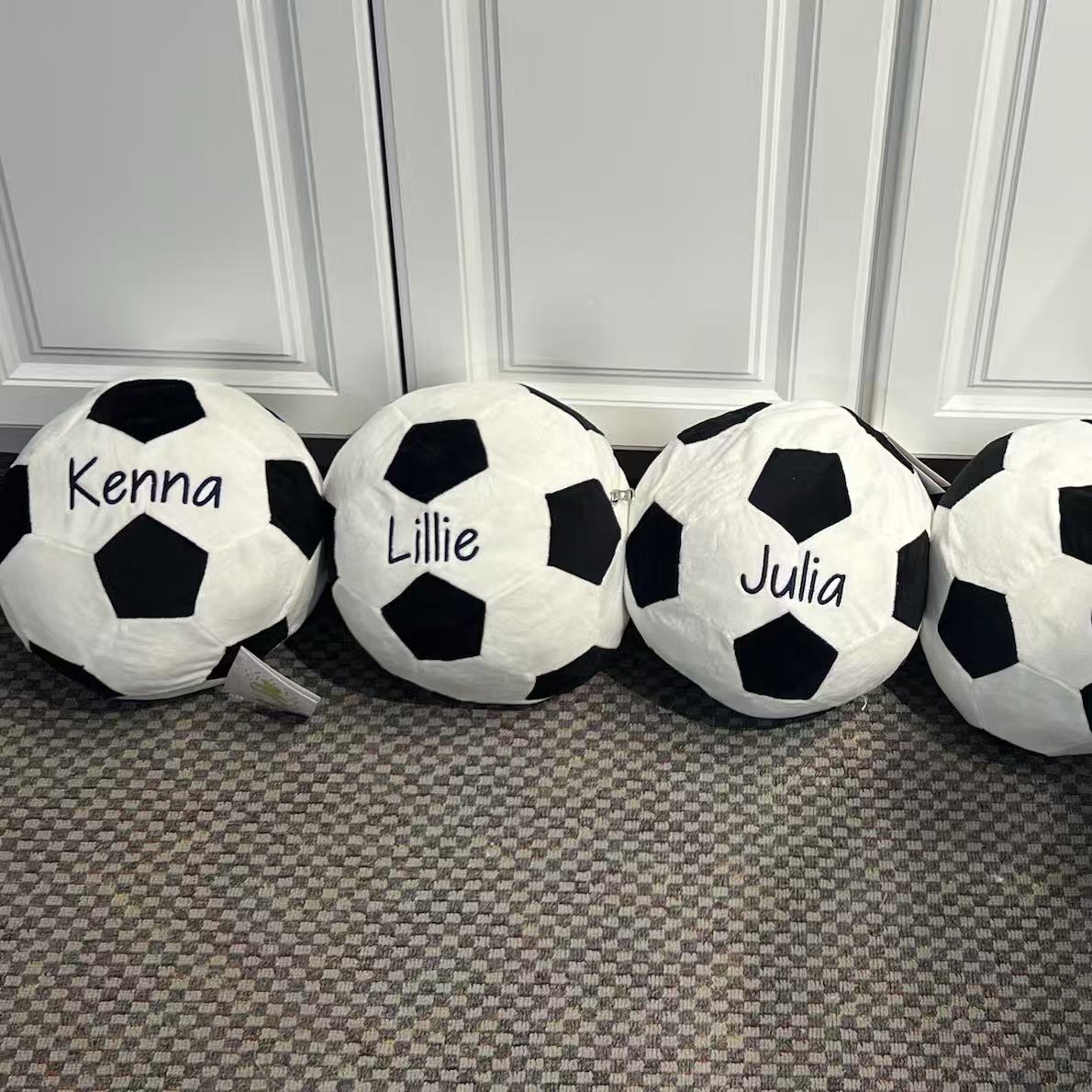 Personalized Plush Soccer Ball Pillow: Custom Embroidered Name