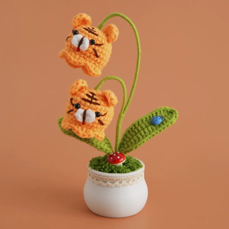 Halloween Crochet Doll Lily of the Valley Ghost Lantern Desktop Decor