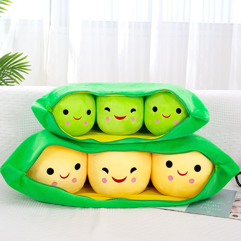 3 Peas Funny Plant Expression Pillow