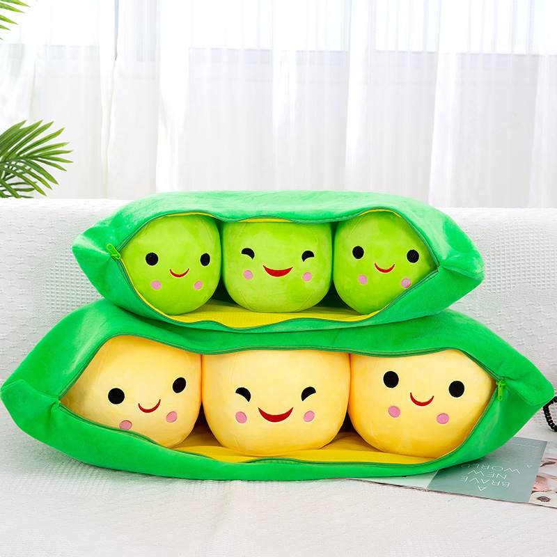 3 Peas Funny Plant Expression Pillow