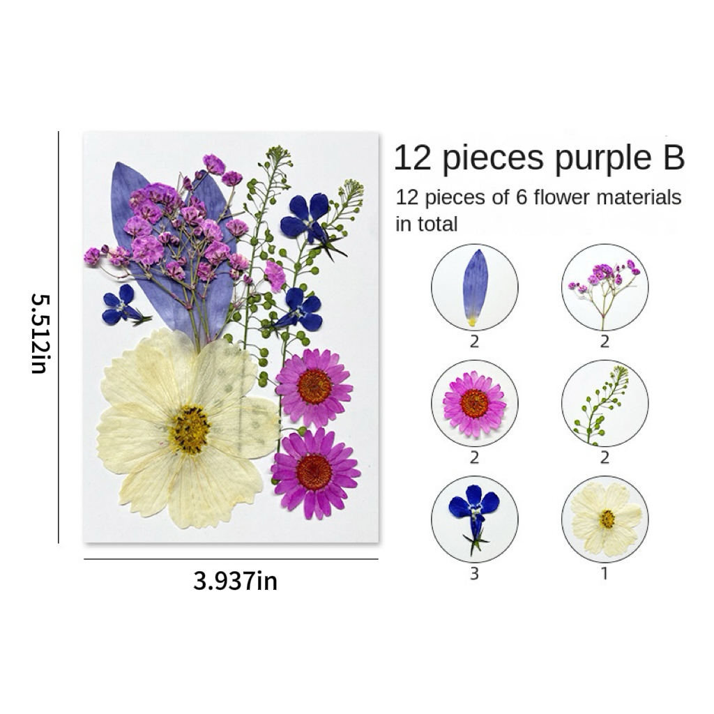 DIY Dried Flower Embossing Kit Handmade Photo Decor and Real Flower Embroidery