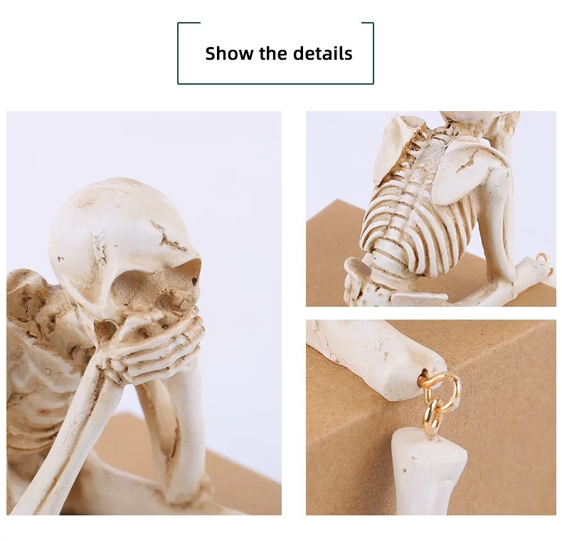 7.8inch Halloween Decor Pendant Skull Desktop Atmosphere Gothic Ornaments