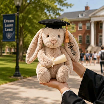 Personalized Custom Graduation Bunny Doll of 2026 Embroidered College Graduation Gift 