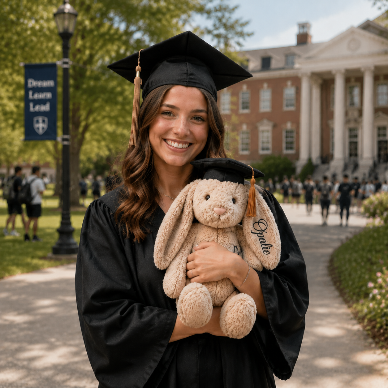 Personalized Custom Graduation Bunny Doll of 2026 Embroidered College Graduation Gift 