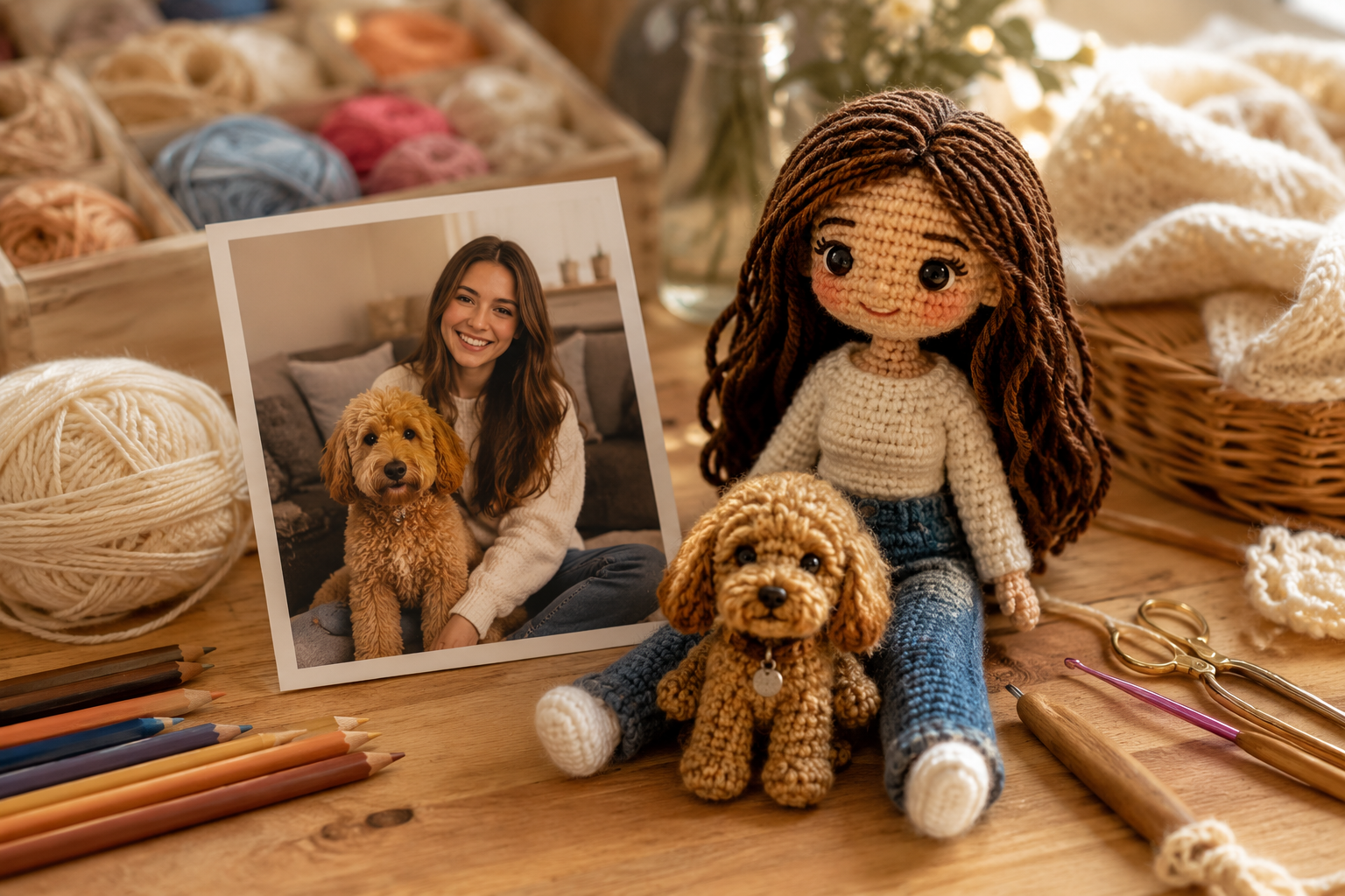 Apripex handmade custom plush and crochet dolls as Budsies alternative