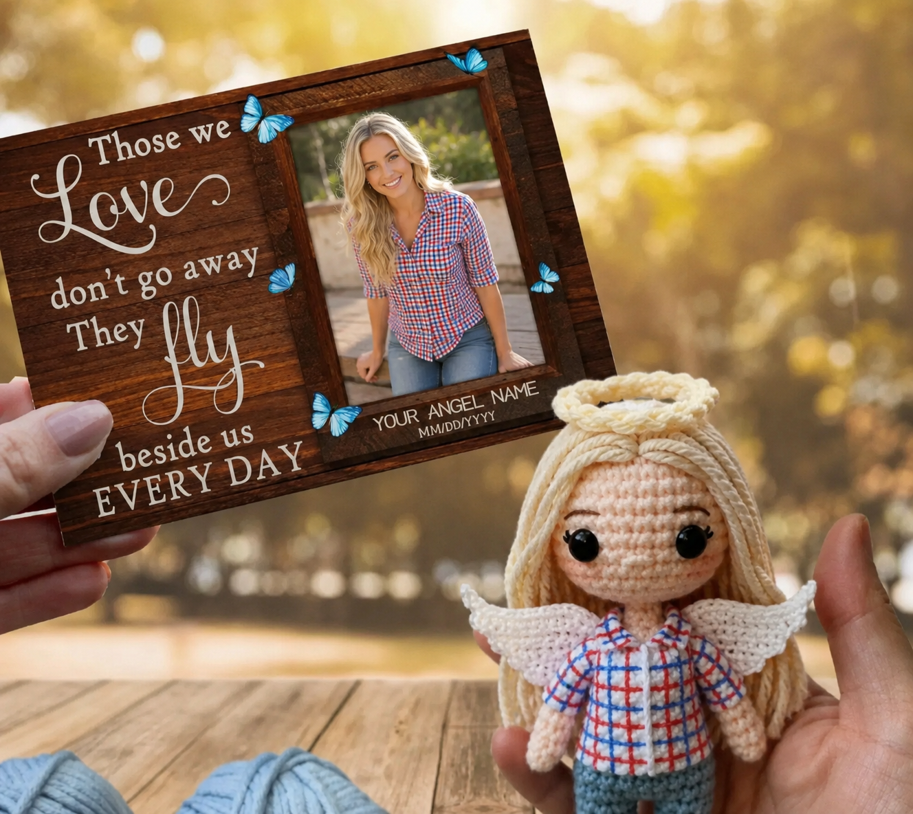 Handcrafted custom photo crochet doll personalized gift