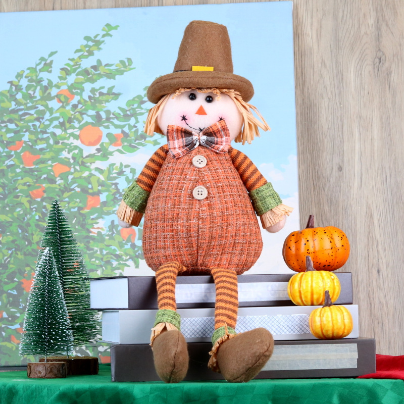 Thanksgiving Decorations Sunflower Maple Leaf Rudolf Hanging Leg Doll-MEN