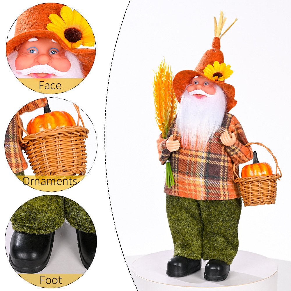  Wheat Carrying Basket Old Man Doll Pumpkin Ornaments