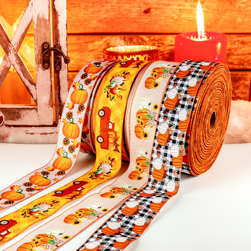 Thanksgiving Gift Ribbon - Autumn Harvest Theme Gift Packaging Ribbon