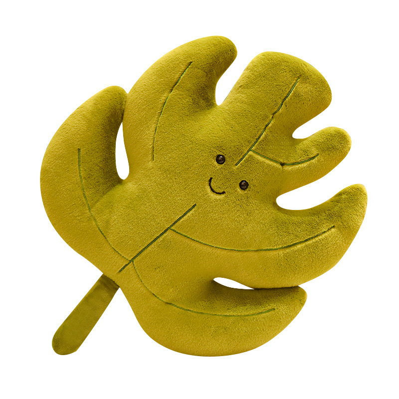 Leaf Plant Cushion Pillow Leaf  with Smile  Soft Pillow