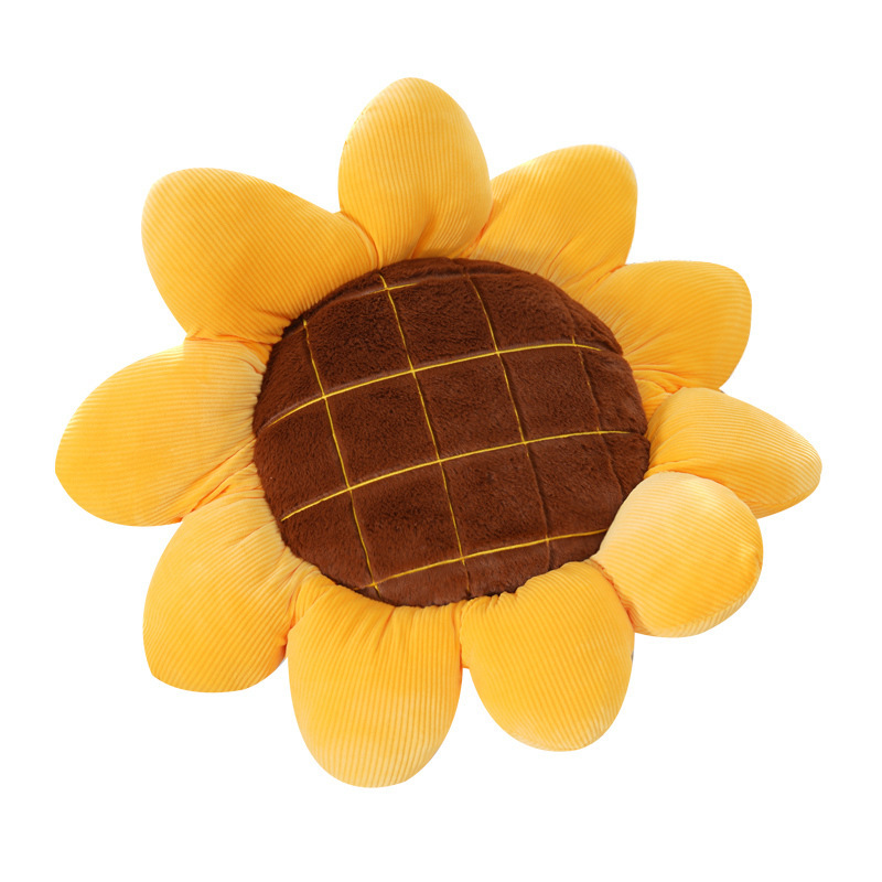 Plush Plant Seat and Flowers Decor Pillow