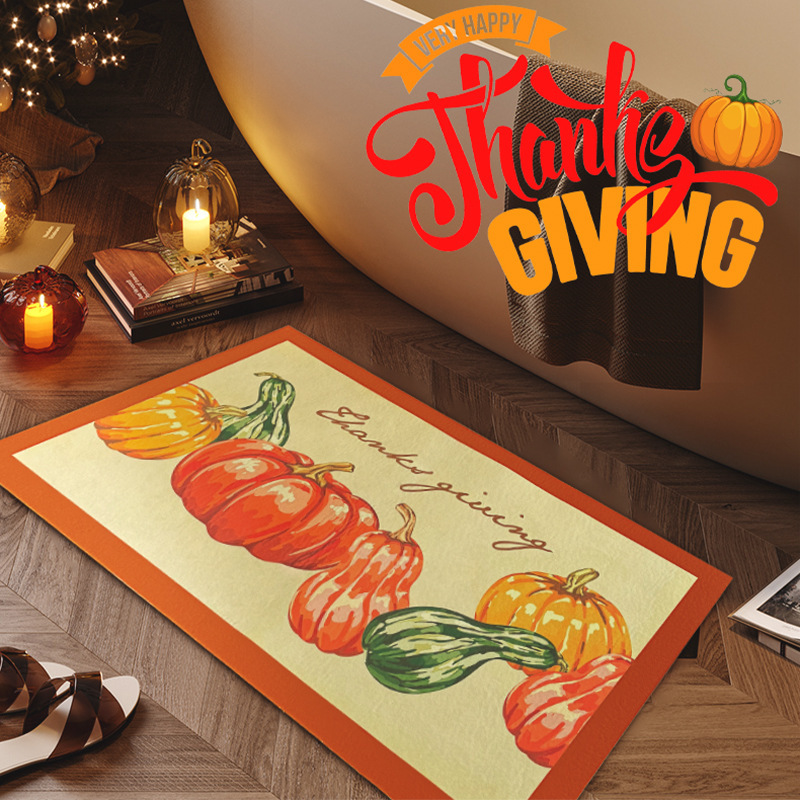 Grateful floor mat, kitchen and bathroom door absorbent non slip mat, bathroom floor mat, entrance door mat