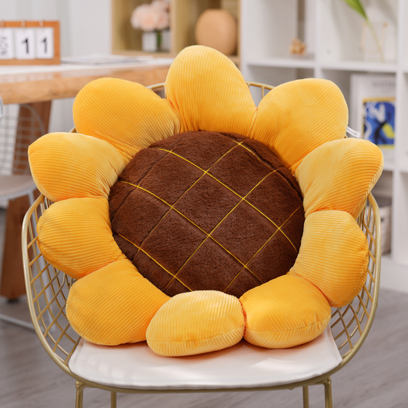 Soft Cotton Sunflower Plush Pillow
