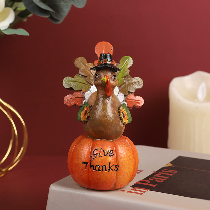 Thanksgiving turkey resin crafts Harvest Festival party decoration ornaments