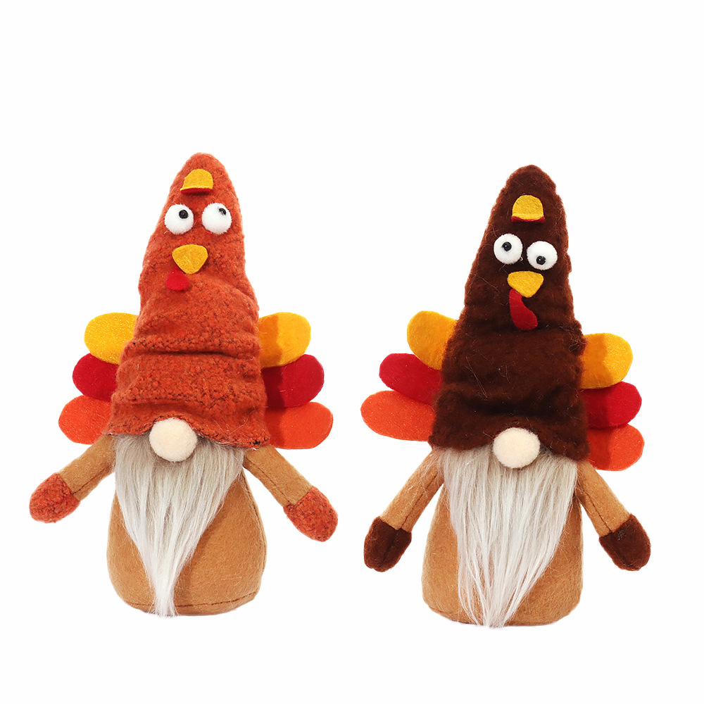 Turkey Stuffed Animal Cartoon Forest Man Plush Gnome-2pcs