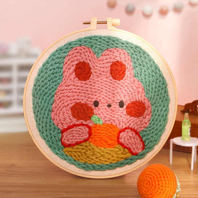 Orange Rabbit Punch Needle Kit