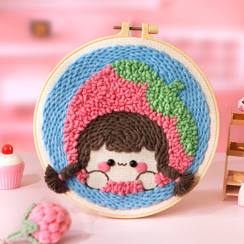 Strawberry Girl Punch Needle Kit