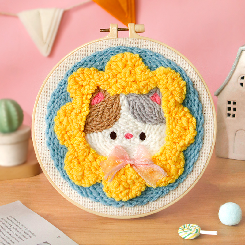 Flower Cat Punch Needle Kit