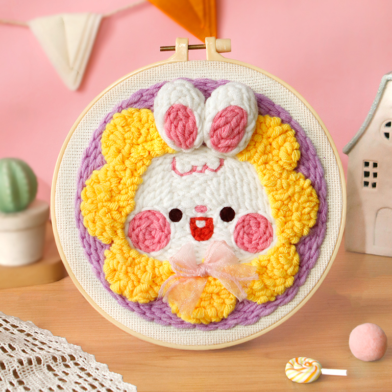 Flower Rabbit Punch Needle Kit