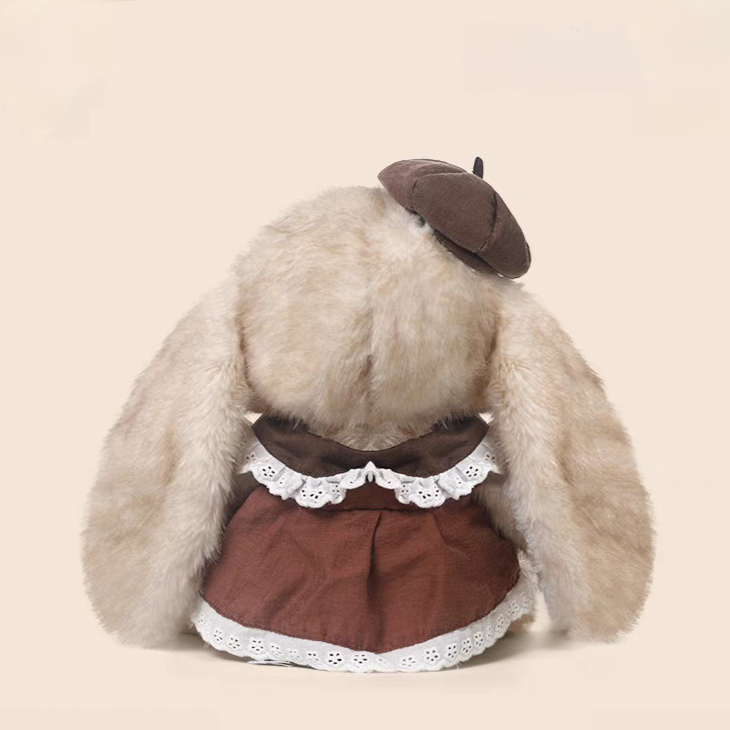 Adorable Bunny Rabbit Plush Doll Soft Stuffed Animal Doll with Hat Dress Handmade Collectible Doll Perfect Girl Gift