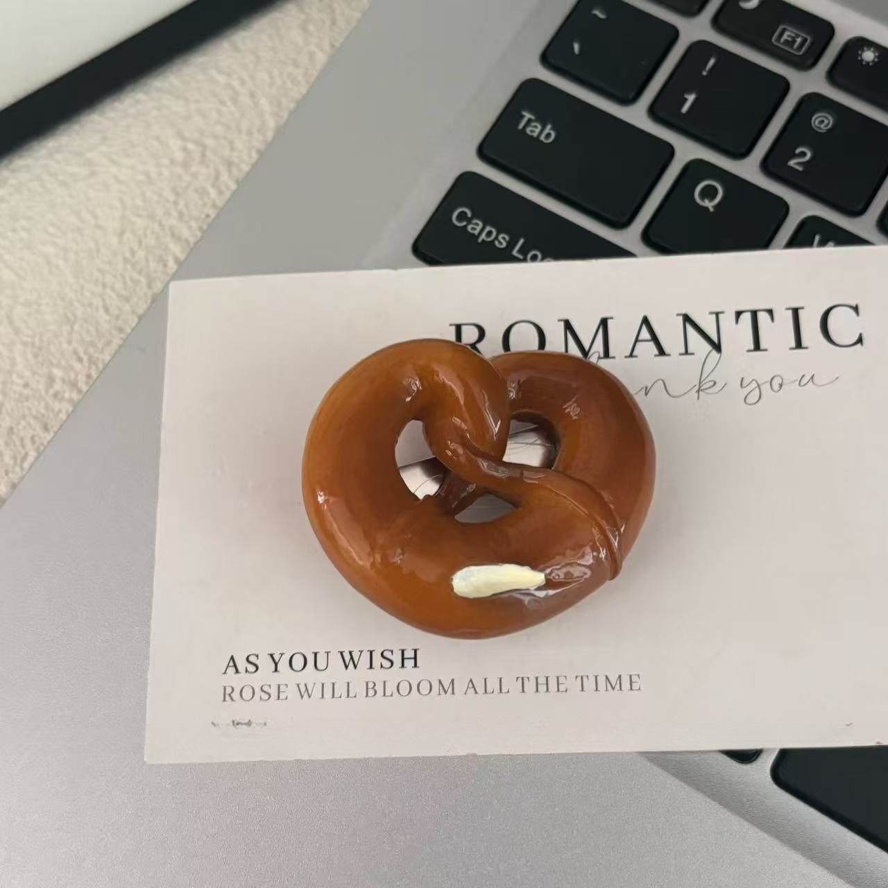 Realistic Alkaline Pretzel Hair Clips Set Artisanal Baguette Croissant
