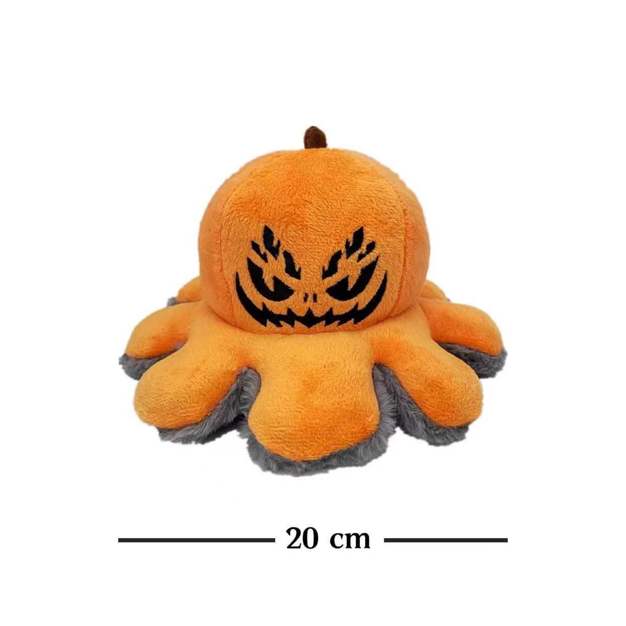 Halloween Flip Pumpkin Octopus Doll Flip Pumpkin Plush Toy Double-Sided Face