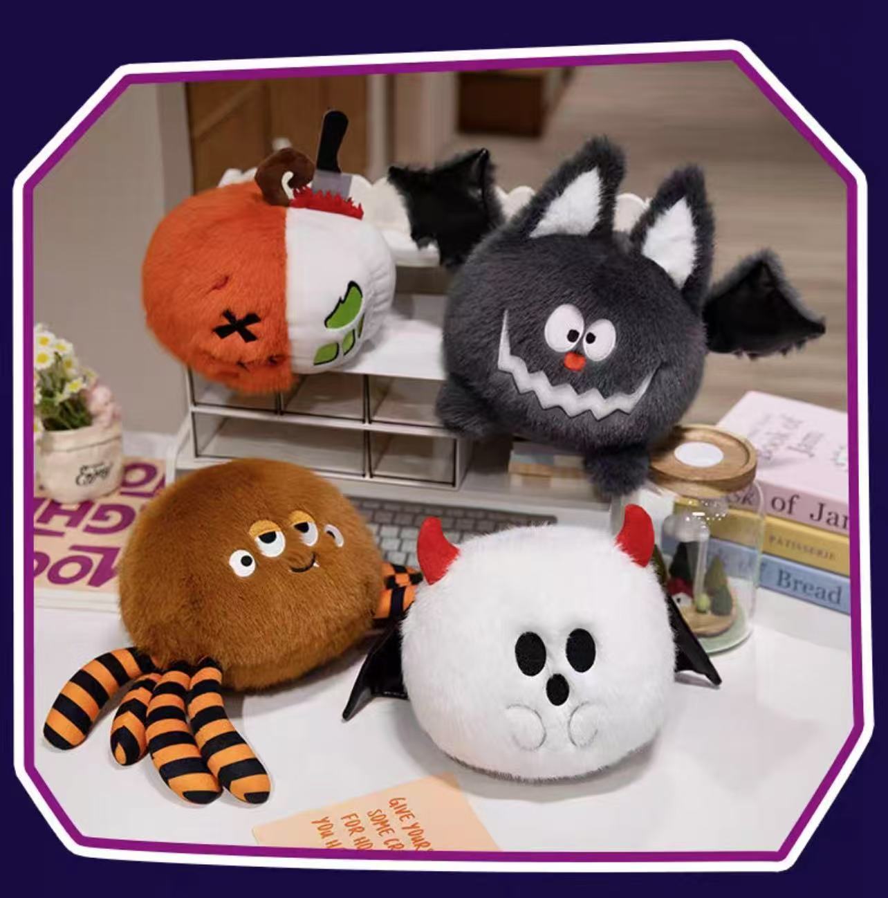 Halloween Gift Funny Plush Bat Spider Skull Pumpkin Ghost Doll Ornaments Unique Gift Ideas
