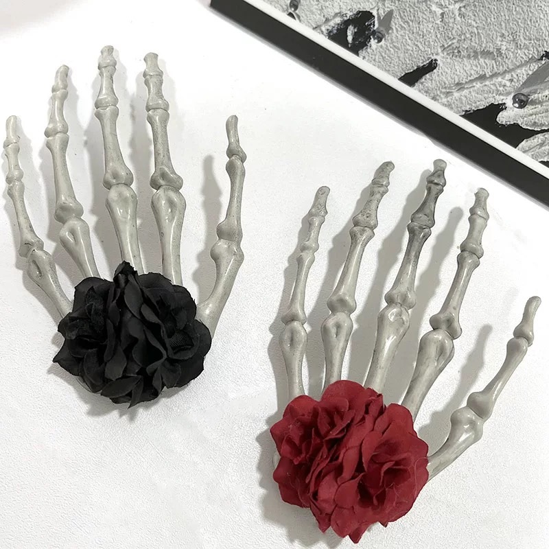 Ghost Claw Rose Dark Hair Clip