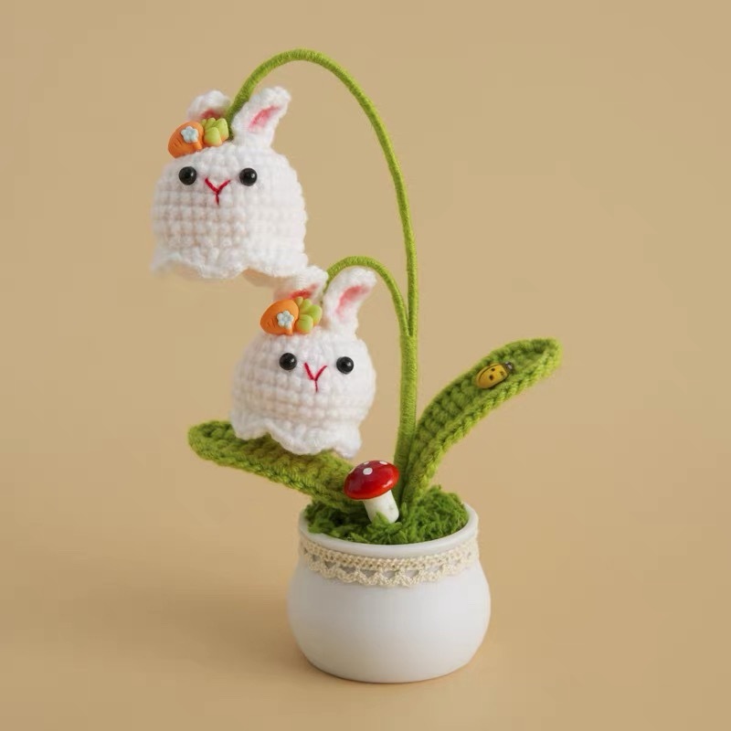 Halloween Crochet Doll Lily of the Valley Ghost Lantern Desktop Decor