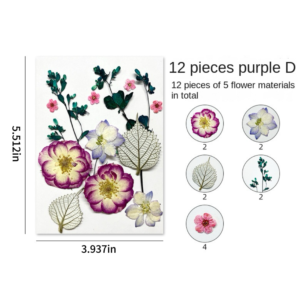 DIY Dried Flower Embossing Kit Handmade Photo Decor and Real Flower Embroidery