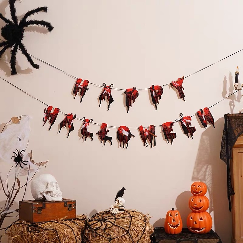 118 inch hangHalloween Decor Flag Banner Ghost Festival Horror Atmosphere Flag