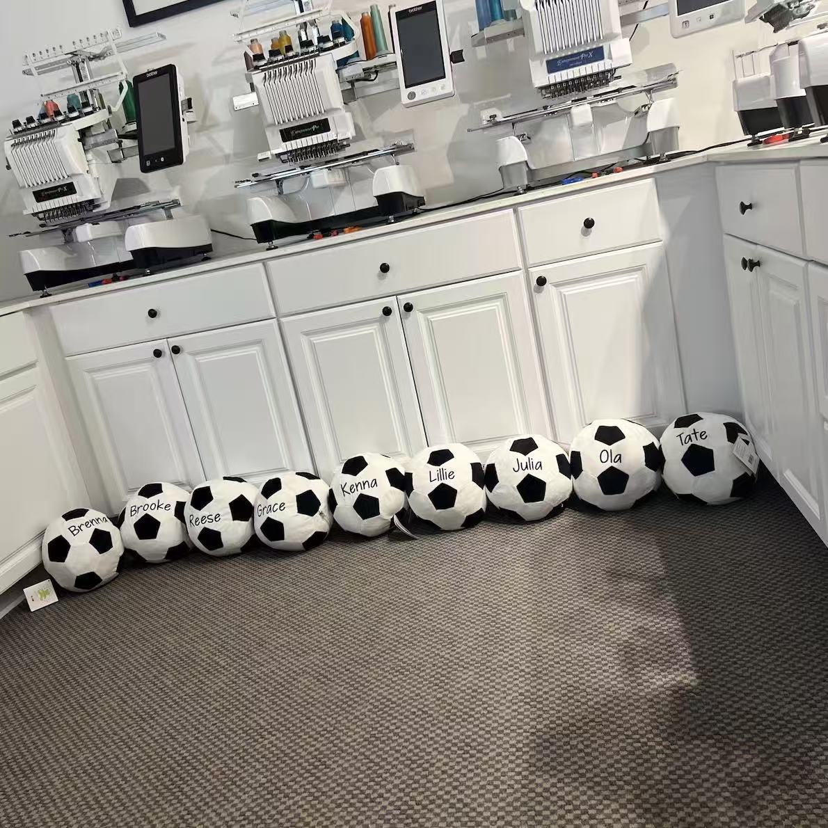 Personalized Plush Soccer Ball Pillow: Custom Embroidered Name