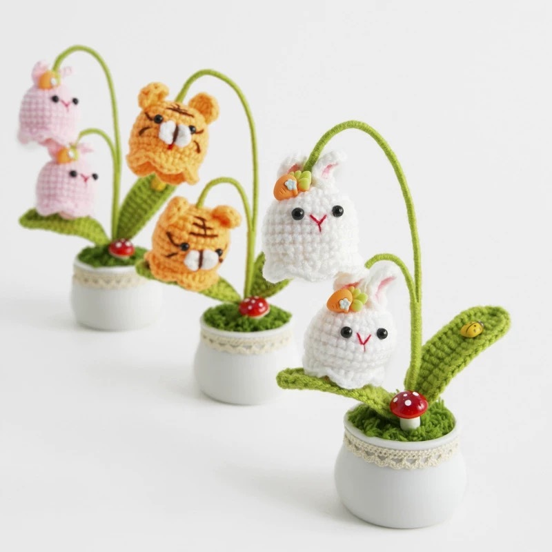 Halloween Crochet Doll Lily of the Valley Ghost Lantern Desktop Decor