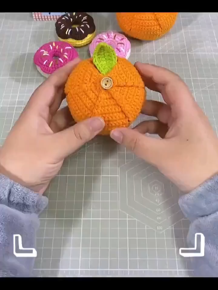 Crochet Orange Slice Pendant Pattern Handmade Crochet Fruit Charm Design