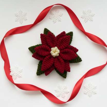 Handmade Crochet Flower Christmas Decor Knitted Gift