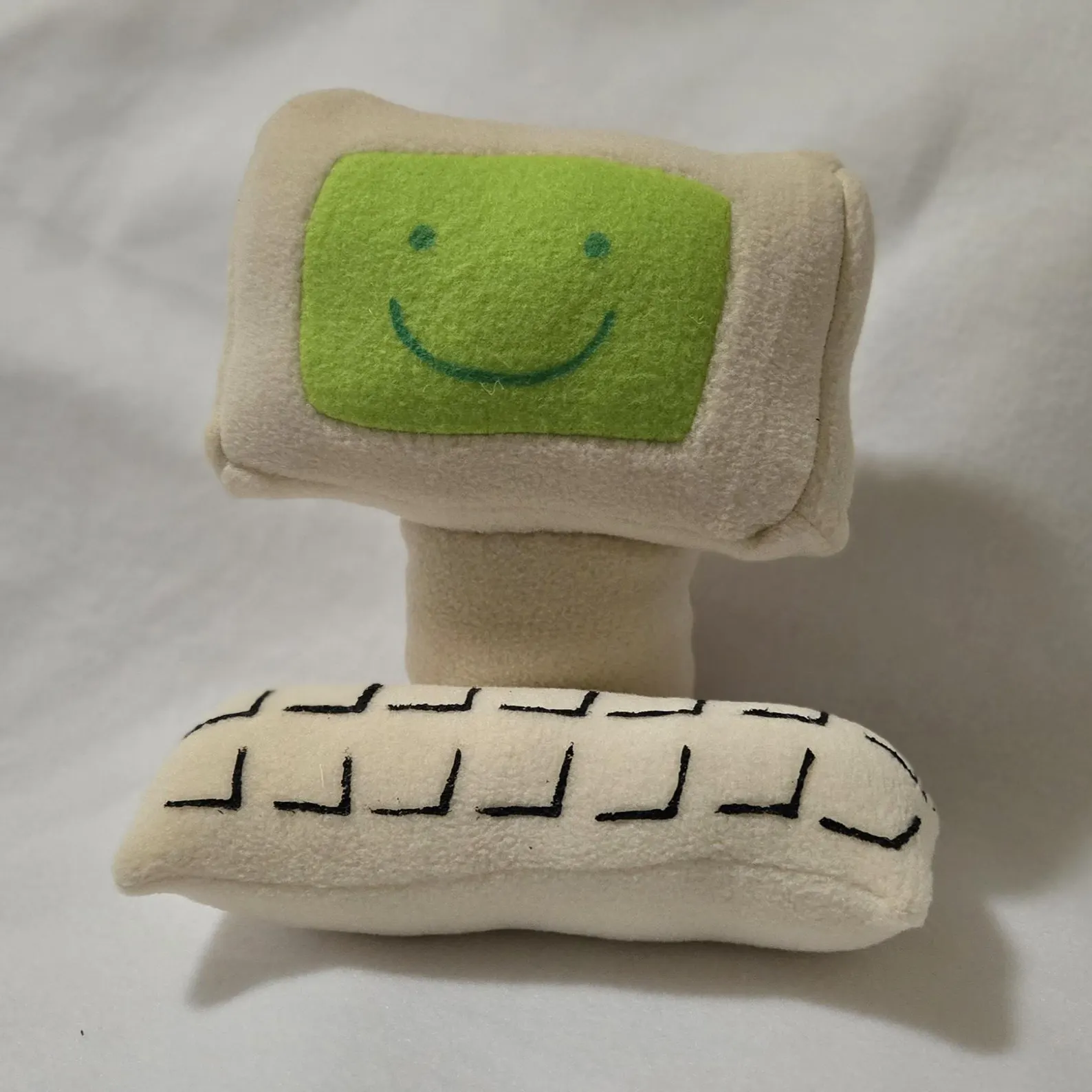 Monster Plush Toy, Green Blue Train Plush Doll, Cute Desk Decor for Workspace, Soft Stuffed Doll for Adults, Unique Gift for Plush Lovers, One Size