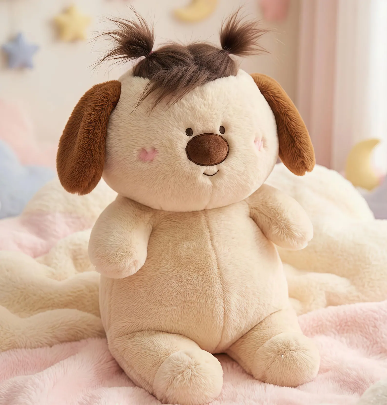 Stuffed Animal Dolls, Soft Plush Pig and Dog Dolls, Cute Animal Stuffed Toy, Cozy Cuddle Companion, Handmade Style Animal Doll