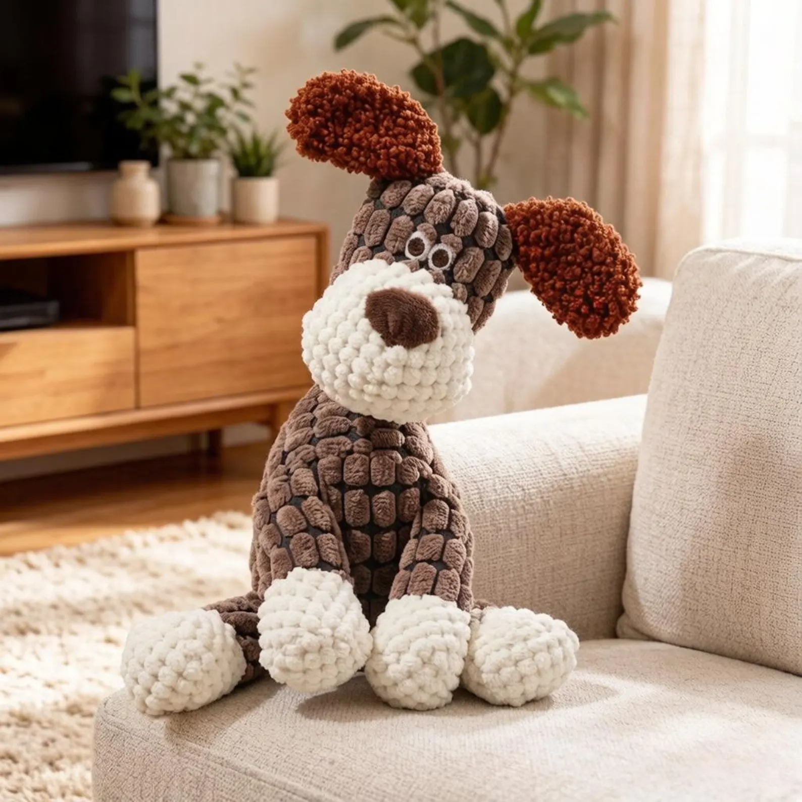 Dog Toy for Aggressive Chewers, Durable Plush Squeaky Interactive Puppy Chew Toy, 6 Colors Cute Animal Pet Toy, Dog Gift for Dog Lovers