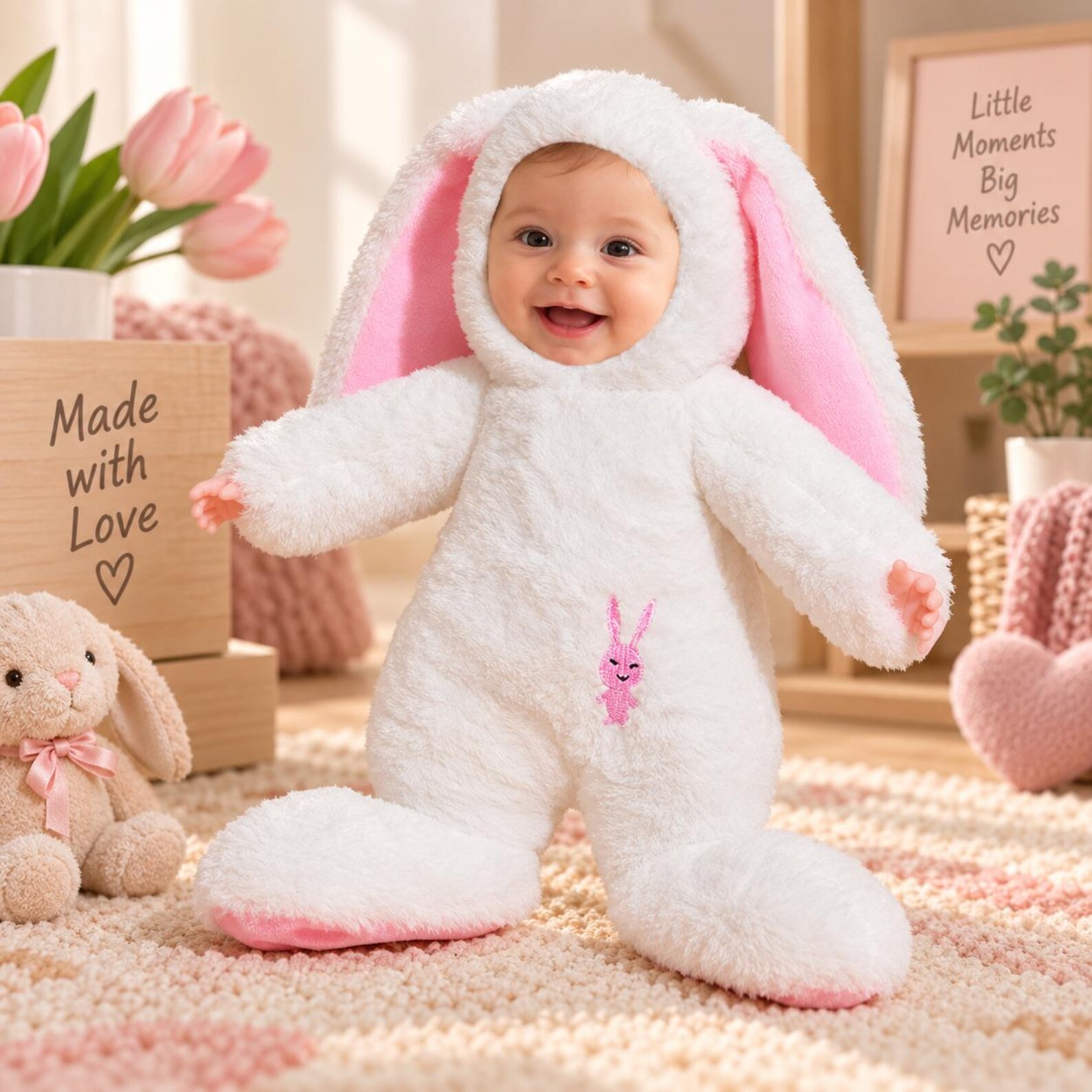 Personalized Dolls, Custom Photo Face Plush Bunny, Childhood Keepsake Doll, Custom Photo Gift
