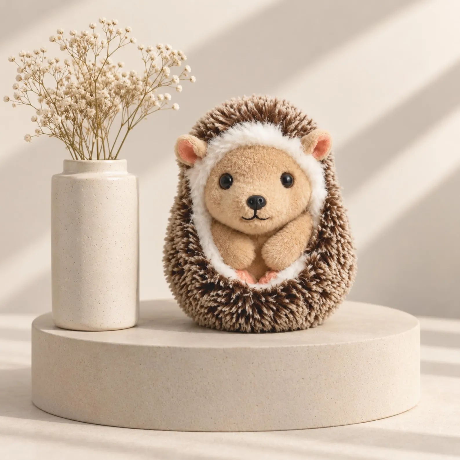Handmade Plush Hedgehog Stuffed Animal, Soft Hedgehog Plush Toy, Cute Handmade Animal Doll, Cozy Plush Gift for Kids Adults Friends and Animal Lovers