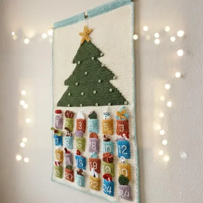 Handmade Crochet Christmas Advent Calendar Holiday Gift Idea Home Decor